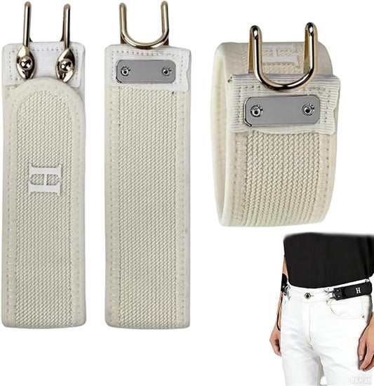 Invisible Tactical Elastic Belt – No Buckle, Metal Hook, Adjustable Fit (1 Pair)